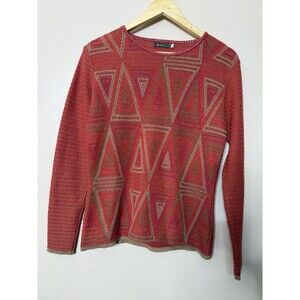 Sol Baby Alpaca Sweater Womens Medium Pullover Aztec Geometric